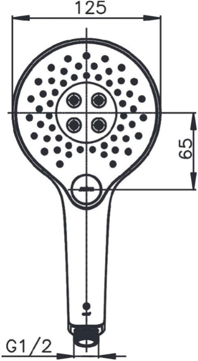 ZH017V หัวฝักบัว 3 ฟังก์ชั่นสายน้ำ (เฉพาะหัว)