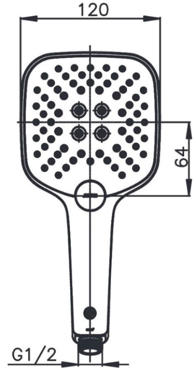 ZH018V หัวฝักบัว 3 ฟังก์ชั่นสายน้ำ (เฉพาะหัว)