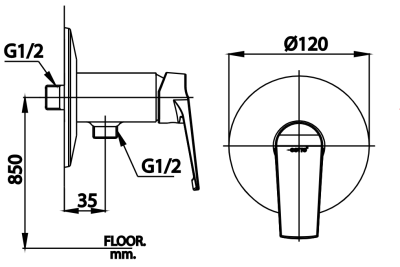 CT1216A วาล์วเปิด-ปิดน้ำแบบก้านโยก รุ่น NIQUE