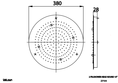 ZF08 ฝักบัว 2 ฟังก์ชั่นขนาด 15 นิ้ว ชนิดฝังเพดาน รุ่น MIXT