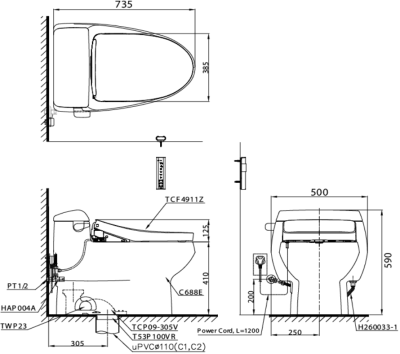 CW688UW7 สุขภัณฑ์ แบบชิ้นเดียว 6 ลิตร