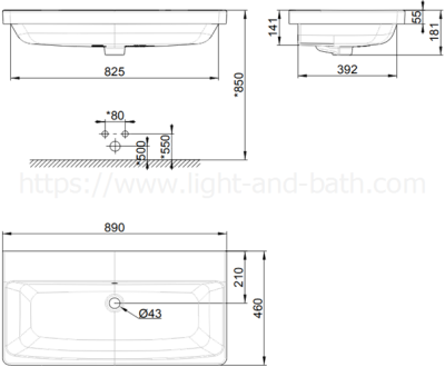 WP-F521H-WT (CCASF521-1010410F0) อ่างล้างหน้า แบบวางบนเคาน์เตอร์ รุ่น FECILITY