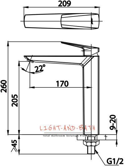 CT1236AY ก๊อกเดี่ยวอ่างล้างหน้าแบบก้านโยก(ทรงสูง) รุ่น ESSENTIA