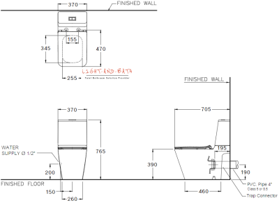 C124137 สุขภัณฑ์ แบบสองชิ้น 3/4.5 ลิตร รุ่น SIMPLY MODISH+C91542