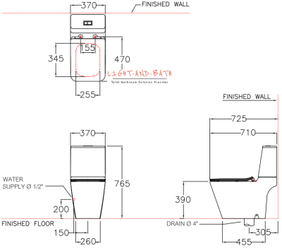 C12417 สุขภัณฑ์ แบบสองชิ้น 2.5/4 ลิตร รุ่น SIMPLY MODISH