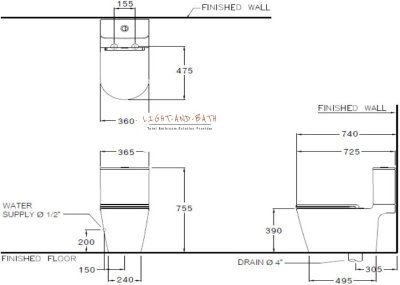 C125317 สุขภัณฑ์ แบบสองชิ้น 3/4.5 ลิตร รุ่น SIMPLY CONNECT