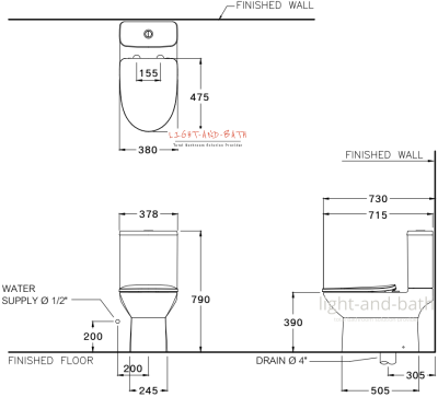 C126207 สุขภัณฑ์ แบบสองชิ้น 3/4.5 ลิตร รุ่น MOOD