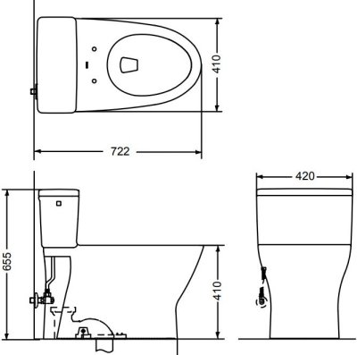 CW188UR สุขภัณฑ์ แบบชิ้นเดียว 3.8 ลิตร