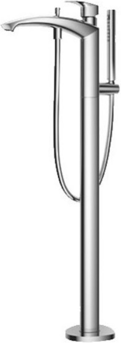 TBG09306T ก๊อกผสมสำหรับลงอ่างอาบน้ำแบบตั้งพื้น พร้อมชุดฝักบัวสายอ่อน สี POLISH CHROME