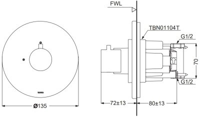 TBV01101T ชุดเปิด-ปิดน้ำ *3