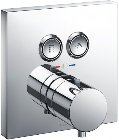 TBV02406T ก๊อกผสมชนิดฝังผนัง แบบปรับอุณหภูมิคงที่ สำหรับน้ำออก 2 ทาง แบบปุ่มกด*1