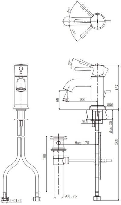 TLS02301T ก๊อกผสมอ่างล้างหน้าแบบก้านโยก พร้อมสะดือป๊อปอัพ