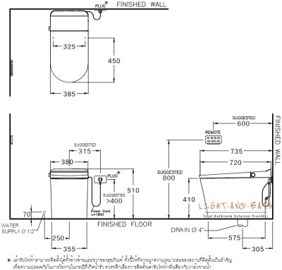 C10120H สุขภัณฑ์ แบบชิ้นเดียว 6 ลิตร รุ่น SUBMARINE