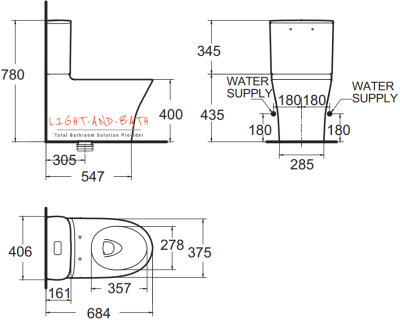 TF-2622SC-WT-0 (CL26225-6DACTCB) สุขภัณฑ์ แบบสองชิ้น 3/4.5 ลิตร รุ่น SIGNATURE