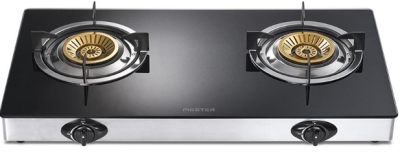 PCM1608 เตาแก๊ส 2 หัวเตา ท็อปกระจกสีดำ