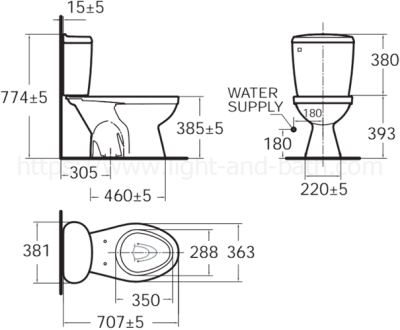 TF-2695EX-WT-0 (CL26955-6DAWDSTEX)สุขภัณฑ์ แบบสองชิ้น 4.5 ลิตร รุ่น WINSTON II