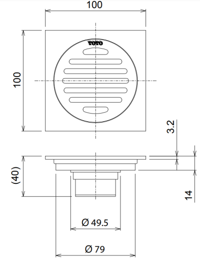 TVBA407 ตะแกรงกันกลิ่น ท่อ 2-3 นิ้ว
