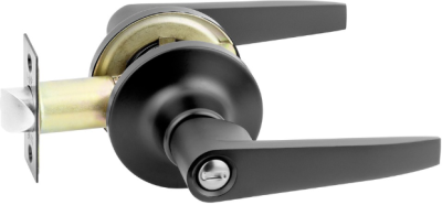 HQ446-TLB03ET มือจับก้านโยกอลูมิเนียม สำหรับห้องทั่วไป แบบมีลูกกุญแจ สีดำระบบ TUBULAR LOCK