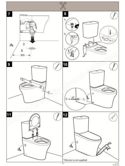 TF-2626SC-WT-0 (CL26265-6DACTCB) สุขภัณฑ์ แบบสองชิ้น 3/4.5 ลิตร รุ่น CYGNET