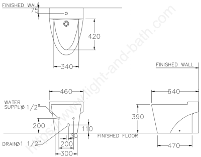 B30037 โถบิเด้ รุ่น RIVIERA