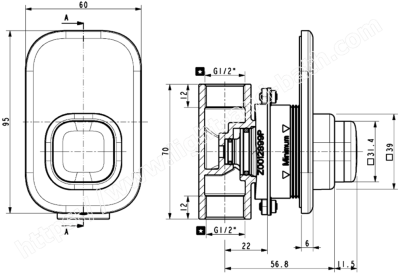 A-2826-10BK ก๊อกน้ำเย็นยืนอาบแบบฝังผนัง รุ่น EASYFLO