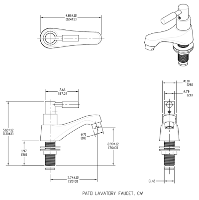 K-7287X-CP ก๊อกเดี่ยวอ่างล้างหน้า รุ่น PATO