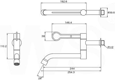 WS-0508L ก๊อกเดี่ยวอ่างล้างจาน แบบติดผนัง รุ่น NAN