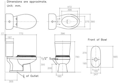 K-22630X-S-WK สุขภัณฑ์ แบบสองชิ้น 4.5 ลิตร รุ่น KLEAR