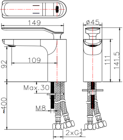 KF-01-620-41 ก๊อกผสมอ่างล้างหน้า(สีทองด้าน)ไม่มีป๊อบอัพ