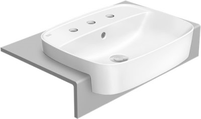 WP-0320T8-WT อ่างล้างหน้า แบบฝังครึ่งเคาน์เตอร์ รุ่น SIGNATURE