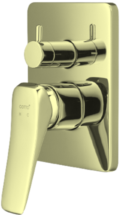 CT2304A#GR2 วาล์วผสมเปิด-ปิดน้ำแบบก้านโยก พร้อมวาล์วเปลี่ยนทิศทางน้ำ(สีทอง) รุ่น X-POSH