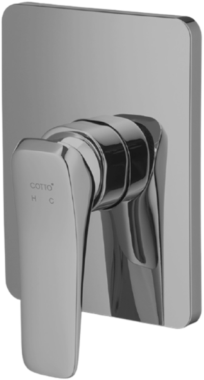 CT2303A#BN2 วาล์วผสมเปิด-ปิดน้ำแบบก้านโยกชนิดฝังผนัง(สีแบลคโครม) รุ่น X-POSH