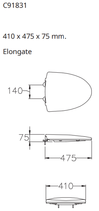 C91831 ฝารองนั่ง (SOFT CLOSE & CLICK)
