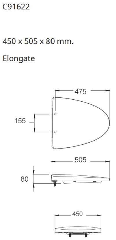 C91622 ฝารองนั่ง ELONGATE
