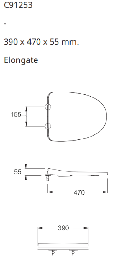C91253 ฝารองนั่ง อีลองเกต (Soft Close) (แทน C91002)