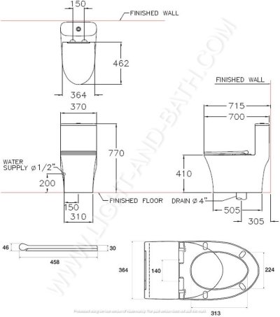 C11001H สุขภัณฑ์ แบบชิ้นเดียว 3/4.5 ลิตร รุ่น SHINE