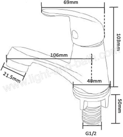 BN 60A2525 ก๊อกอ่างล้างหน้า น้ำเย็น