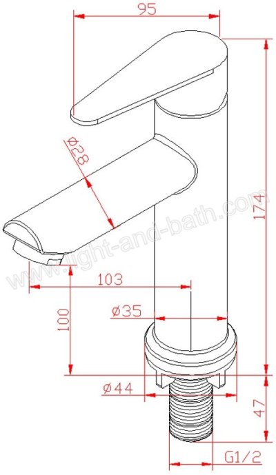 RA DB-88122 ก๊อกอ่างล้างหน้า (น้ำเย็น) รุ่น MEE