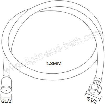 BN 555A7878 สายฝักบัว สีขาว ขนาดยาว 180 ซม.