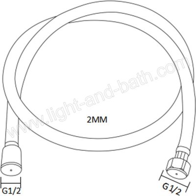 RA SL20020 สายฝักบัวสแตนเลส 200 ซม.