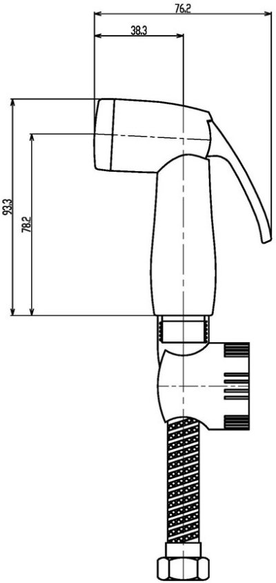 RA 579123WHITE ชุดสายฉีดชำระสีขาว พร้อมสายและขอแขวนครบชุด TULIP