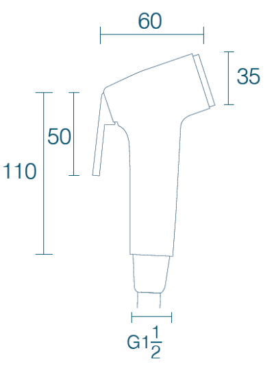 BN 90210(S) หัวฉีดชำระสีโครเมี่ยมพร้อมสายขอแขวน LANO