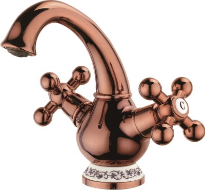 KF-73-620-53 ก๊อกผสมอ่างล้างหน้า สีโรสโกลด์ (ไม่มีป๊อปอัพ)