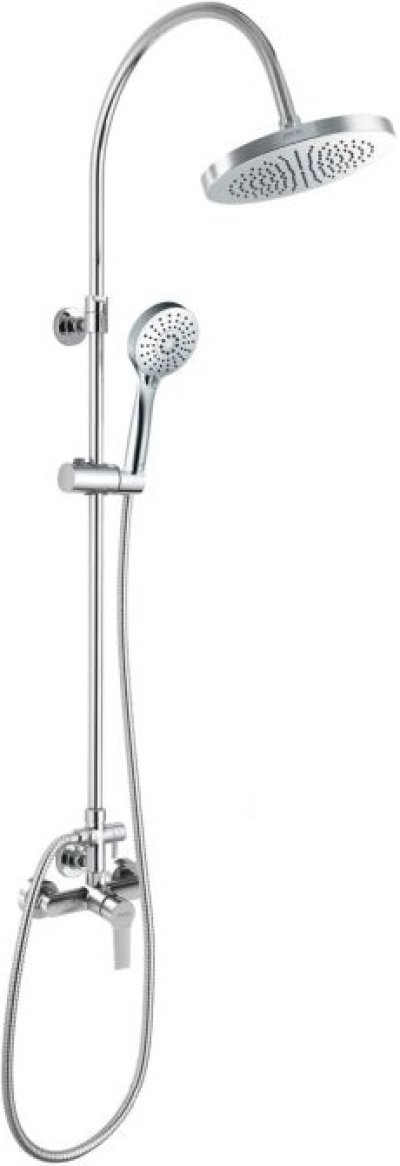 KRS-042-780 ก๊อกผสมยืนอาบติดผนัง พร้อมชุดฝักบัว Rain Shower และฝักบัวสายอ่อนปรับน้ำ 3 ระดับ