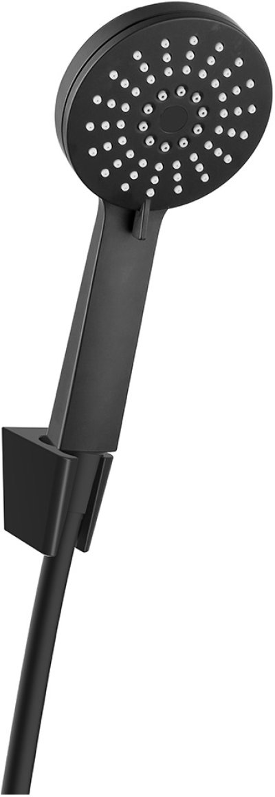 KS-42-263-55 ฝักบัวสายอ่อนสีดำ ปรับน้ำ 3 ระดับ ขนาด Ø 10.5 ซม. พร้อมสาย PVC