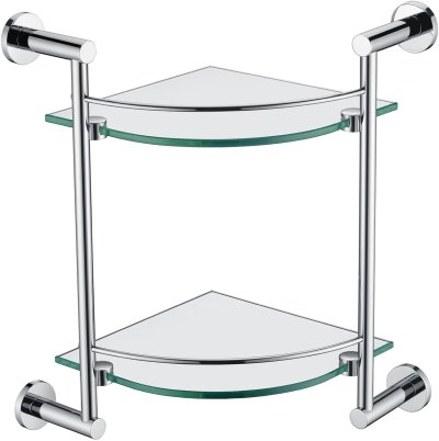 KB-11-746-50 ชั้นกระจกวางของแบบเข้ามุม 2 ชั้น พร้อมราวกั้น