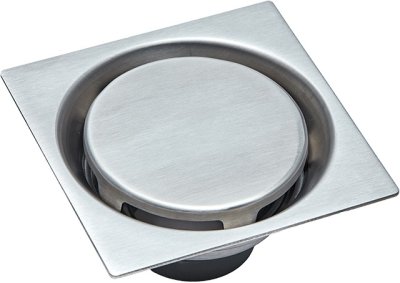 KA-01-834-WTR ตะแกรงระบายน้ำทิ้งแบบเหลี่ยม (ฝาปิดกลม) พร้อมตุ้มถ่วงเปิด-ปิดน้ำ ต่อท่อ PVC ขนาด 2-3 นิ้ว หน้าแปลน