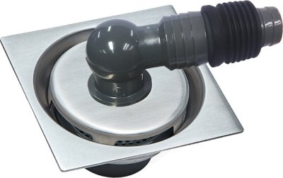 KA-01-834-WTW ตะแกรงระบายน้ำทิ้งแบบเหลี่ยม (ฝาปิดกลมพร้อมข้อต่อท่อระบายน้ำเครื่องซักผ้า) พร้อมตุ้มถ่วงเปิด-ปิดน้ำ