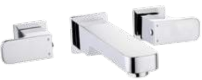 K-45222X-CP ก๊อกผสมอ่างล้างหน้า แบบติดผนัง 3 รูก๊อก รุ่น POSH PLUS