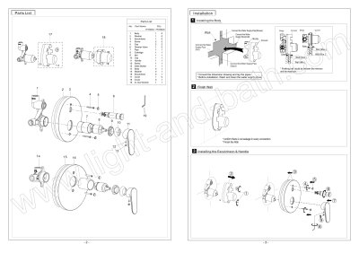 FFASB221-6T9500BT0 ก๊อกผสมอ่างอาบน้ำแบบฝังผนัง รุ่น CODIE
